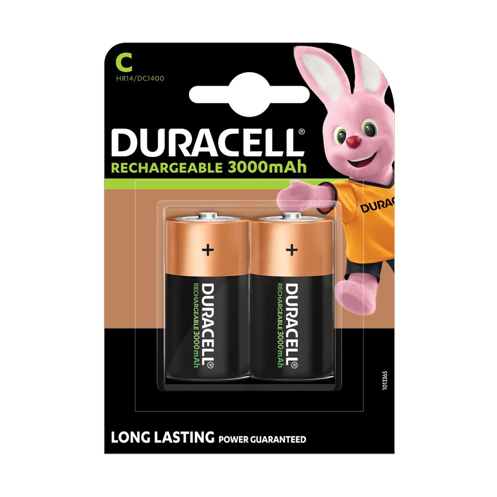 Duracell Rechargeable C Cell HR14 MN1400 NiMH Batteries 3000mAh - 2-Pack