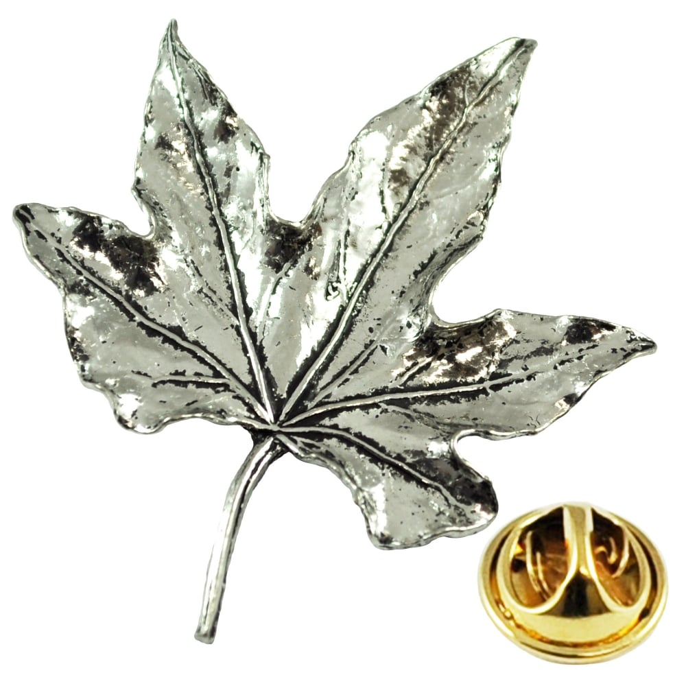 Leaf English Pewter Lapel Pin Badge