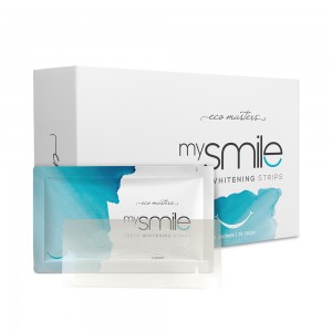 mysmile Teeth Whitening Strips - Natural Teeth Whitening at Home -  Mint Flavour Formula - 28 Whitening Strips - Vegan Friendly & with No Peroxide