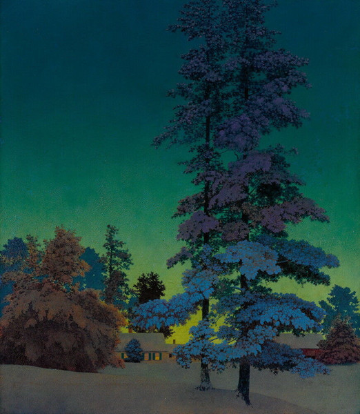 maxfield parrish winter night landscape home decor handcrafts /hd print oil painting on canvas wall art picture 191112