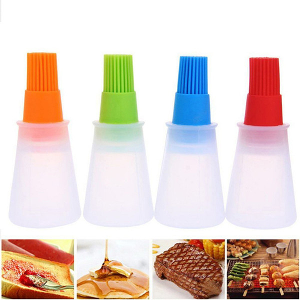 silicone oil bottle with brush portable baking bbq basting brush pastry oil kitchen baking honey barbecue tool gadgets