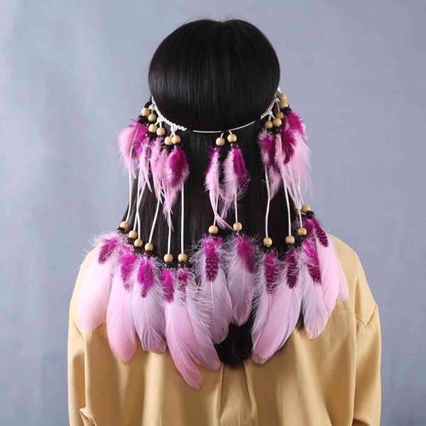 Souvenirs Pendant Bohemian National Style Feather Hair Band Pure Hand Woven Hoop Seaside Accessories
