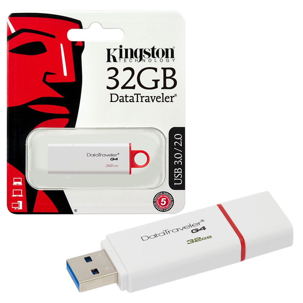Kingston DataTraveler G4 USB 3.0 Flash Drive USB 3.0 Memory Stick - 32GB