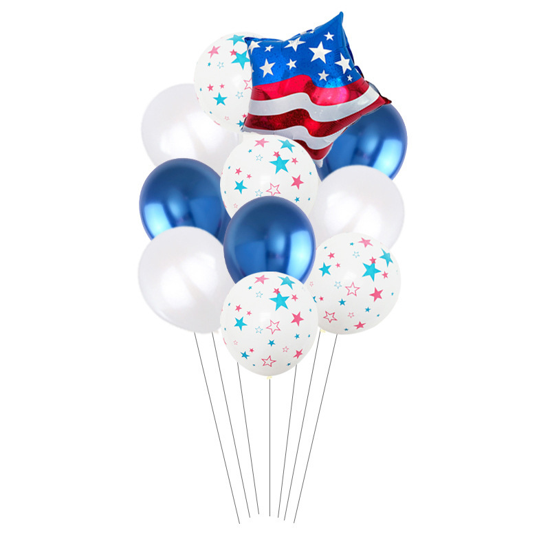 11Pcs Set The fourth of July Aluminum Foil Balloons Party Decor