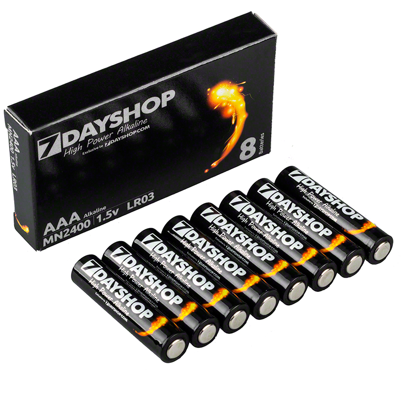 7dayshop AAA LR03 High Power Alkaline Batteries - Value 8 Pack
