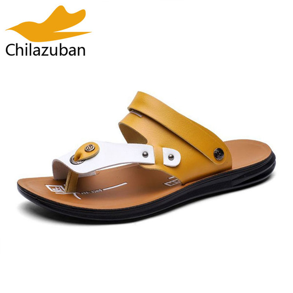 chilazuban retro flats sandals rivet mixed color flats flip flops summer vacation beach slipper outdoor male footwear size 38-43