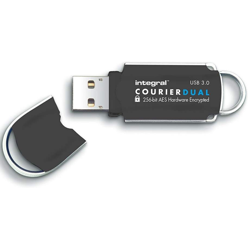 Integral 32GB Courier Dual FIPS 197 Encrypted USB 3.0 Flash Drive - 140MB/s