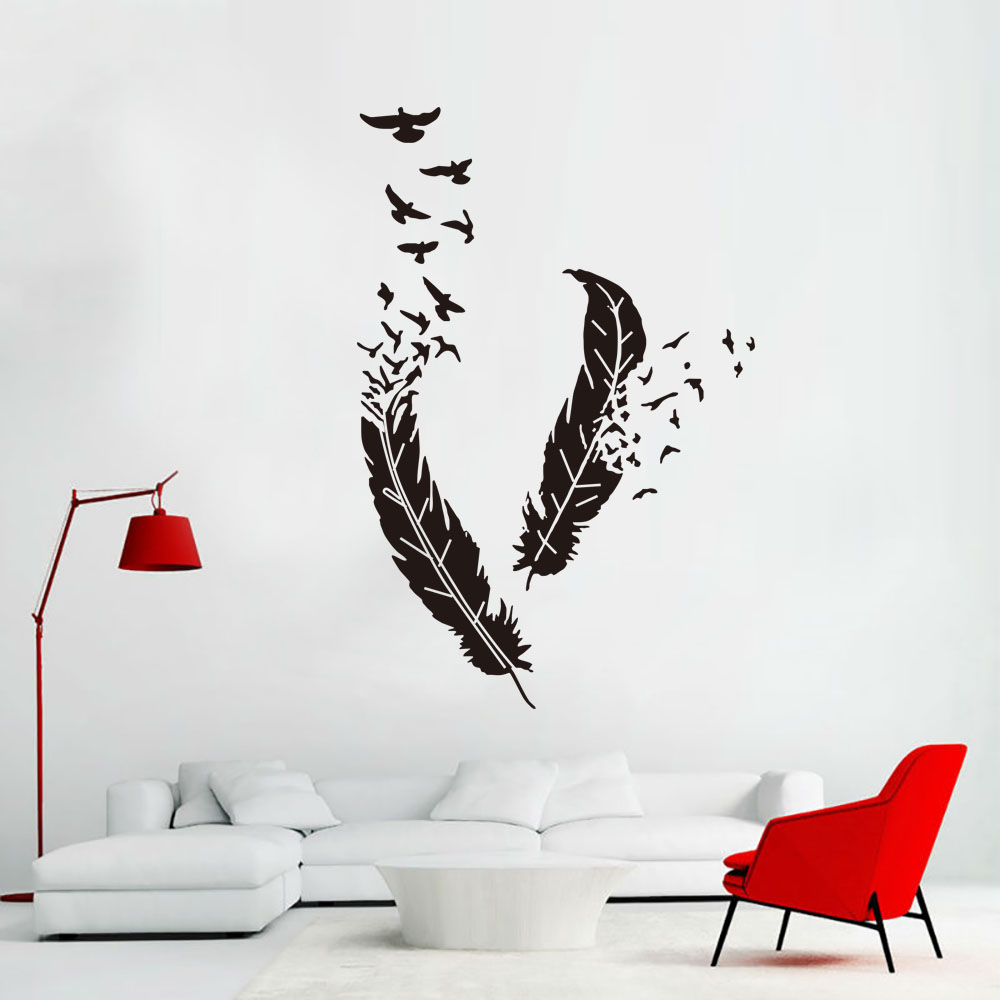 Leather and Bird Sticky Wall Decor