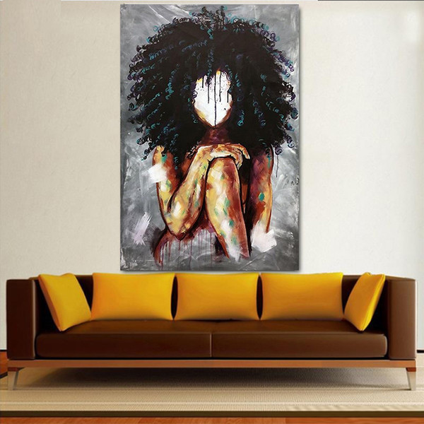 mutu black girl magic wall art canvas prints abstract art girls watercolor canvas paintings on the wall pictures for home decor
