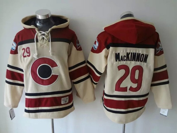 colorado avalanche old time hockey jerseys #29 nathan mackinnon hoodie pullover sports sweatshirts winter jacket