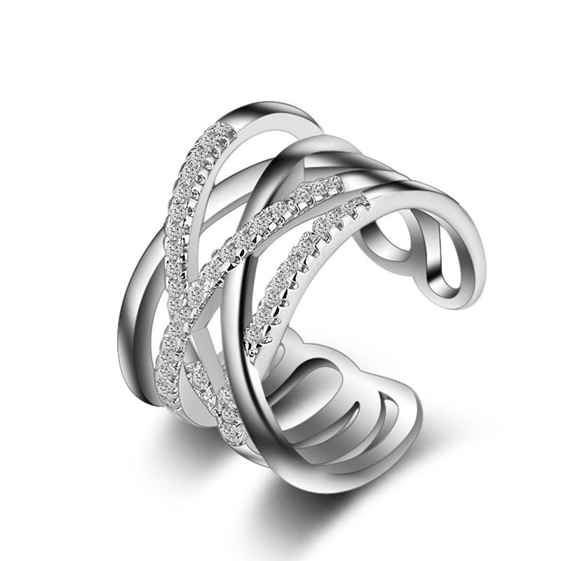 Stackable Twining Clear CZ Ring Dazzling Zirconia Rings