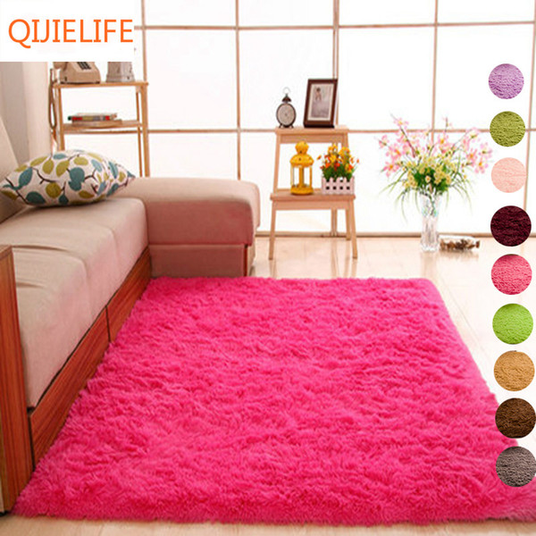 long hair solid carpet shaggy area rugs anti-slip carpets for living room bedroom l rectangle carpet-accept custom