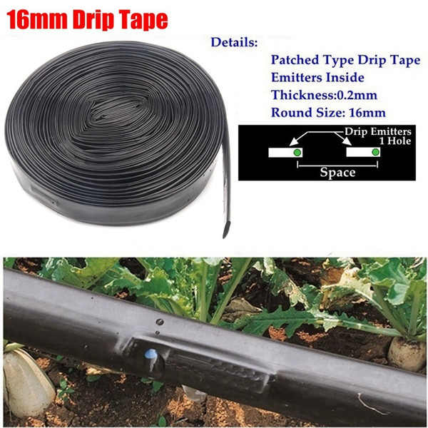 25m 16mm*0.2mm space 10~40cm patch type rain irrigation hose drip tape farm greenhouse under film micro drip irrigation tape