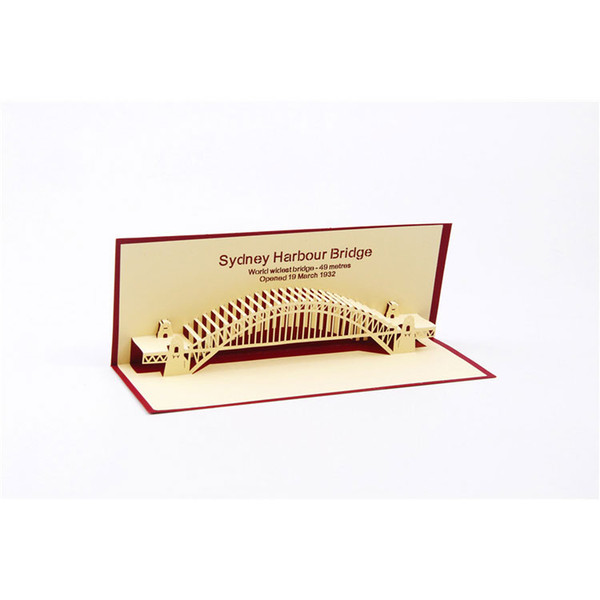 lastest design 3d handmade greeting cards sydney bridge carving building business cards red ing