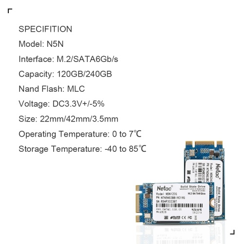 Netac N5N Solid State Drive SSD Hard Disk Drive M.2 2242 HDD SATA 3.0 High Speed SSD