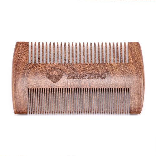 Wooden Hair Comb Man's Beard Comb Anti-static Male Mini Facial Hair Beard Comb Wood Massage Comb with PU Bag