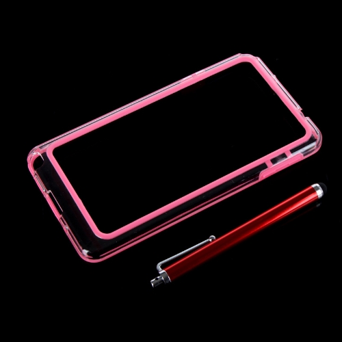 TPU coloré + PC Frame pare-chocs housse Samsung N9000 Galaxy Note3 + stylet stylo rose