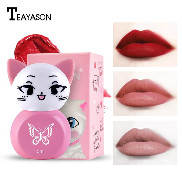 cute matte liquid lipstick lipgloss pigment powder non-stick cup no-fade waterproof lipgloss glitter red lip tint beautycosmetic