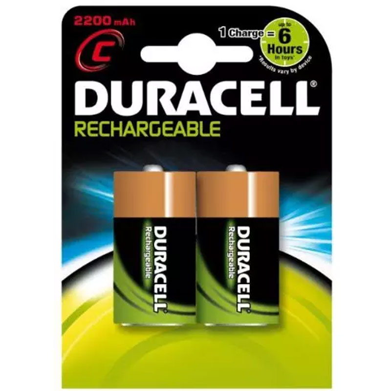 Duracell StayCharged 2200mAh C Wiederaufladbare Batterien - 2 Stück