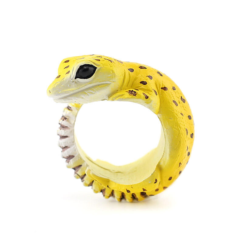 Cute Creative Animal Dorable Gecko Resin Fingerings Unisex Accessories