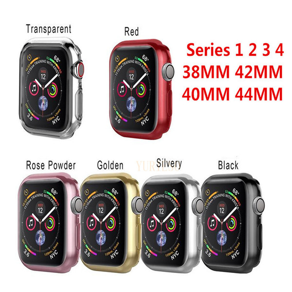 Frame protective case cover for Apple Watch band 42mm 38mm 44mm iwatch series 4/3/2/1 Colorful plating Cases Shell Accessories