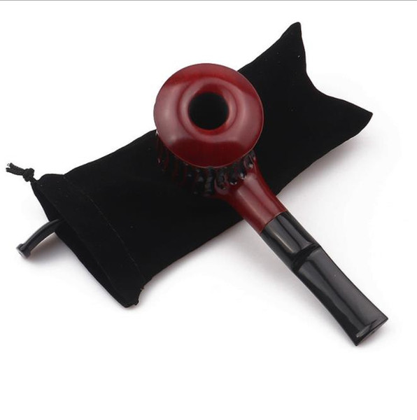 Hot-selling 148mm mahogany pipe Big pot wooden pipe Acrylic straight handle pipe