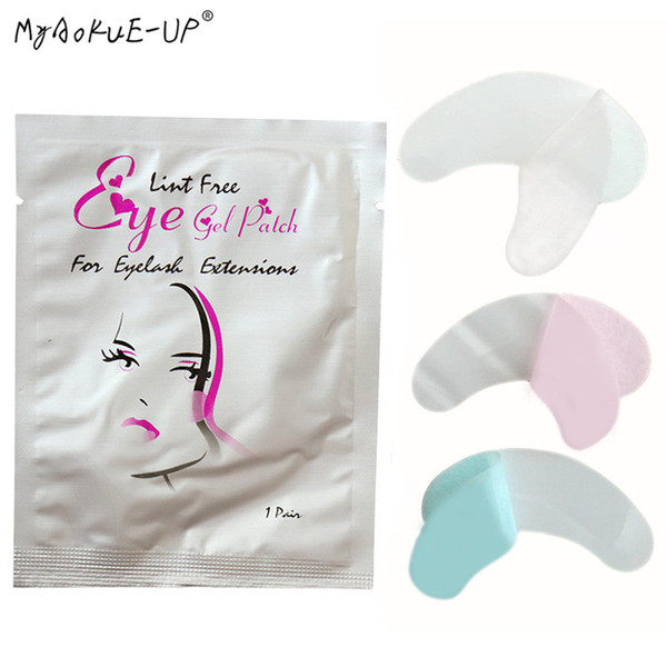 lint gel eye pads eyelashes paper patches tips sticker wraps hydrogel eye patch for eyelash extension 100 pairs/lot