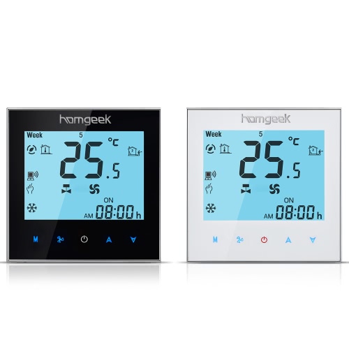 Homgeek 110~240V Air Conditioner 2-pipe Thermostat with LCD Display Good Quality Touch Screen Programmable Room Temperature Controller Home Improvement Product