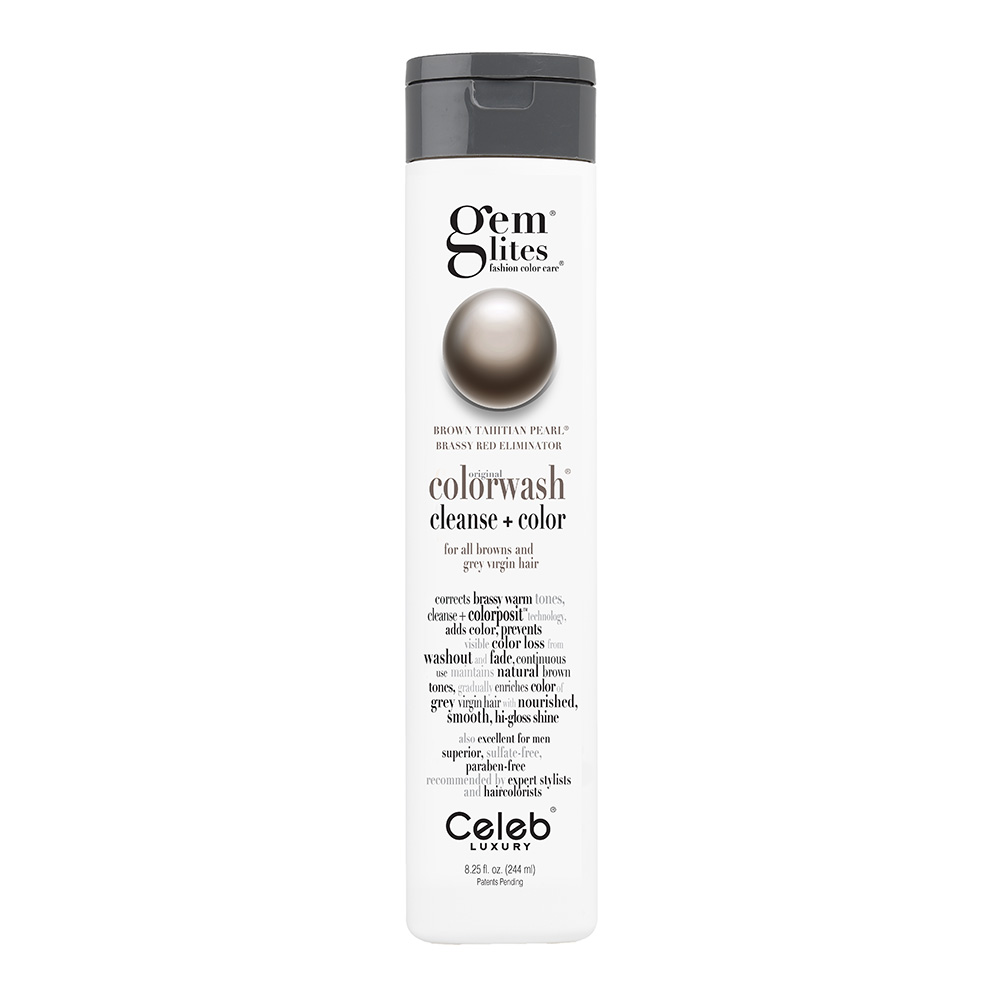 Celeb Luxury Gem Lites Semi Permanent Colourwash Shampoo Brown - Tahitian Pearl 244ml