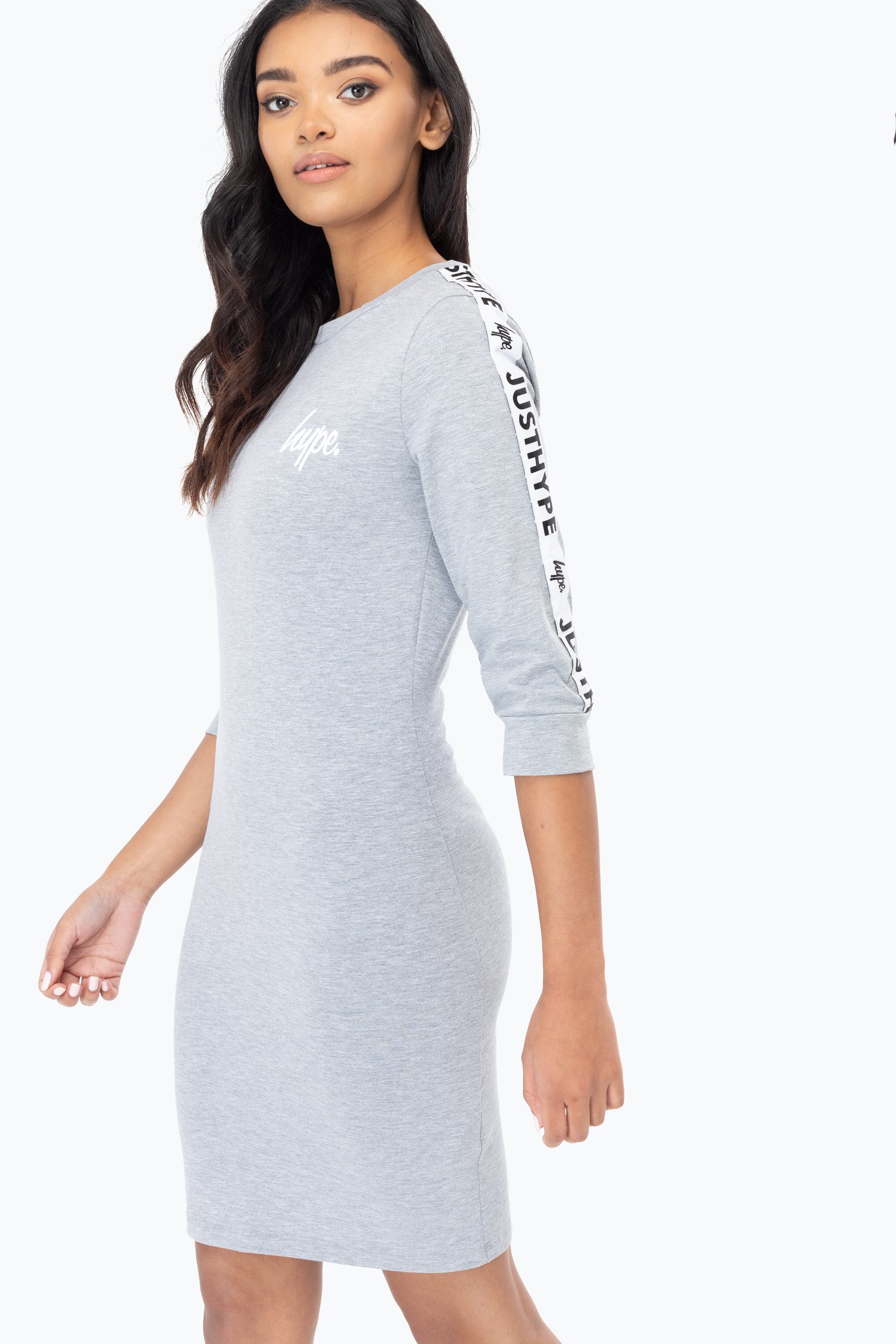 Hype Grey Tape Womens Midi Dress | Size 4