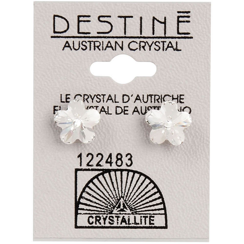 Crystallite Clear Flower-shaped Ear Studs 10mm