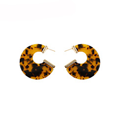 Women's Hoop Earrings Geometrical Fashion Tortoise Stylish Fashion Vintage Rock Hip Hop Earrings Jewelry Brown For Street Gift Date Vacation Festival 1 Pair