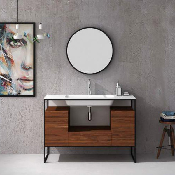 1200mm modern up-market design units pre-assembled in factory soft closing technique solid surface stone basin wall hung vanity 2702