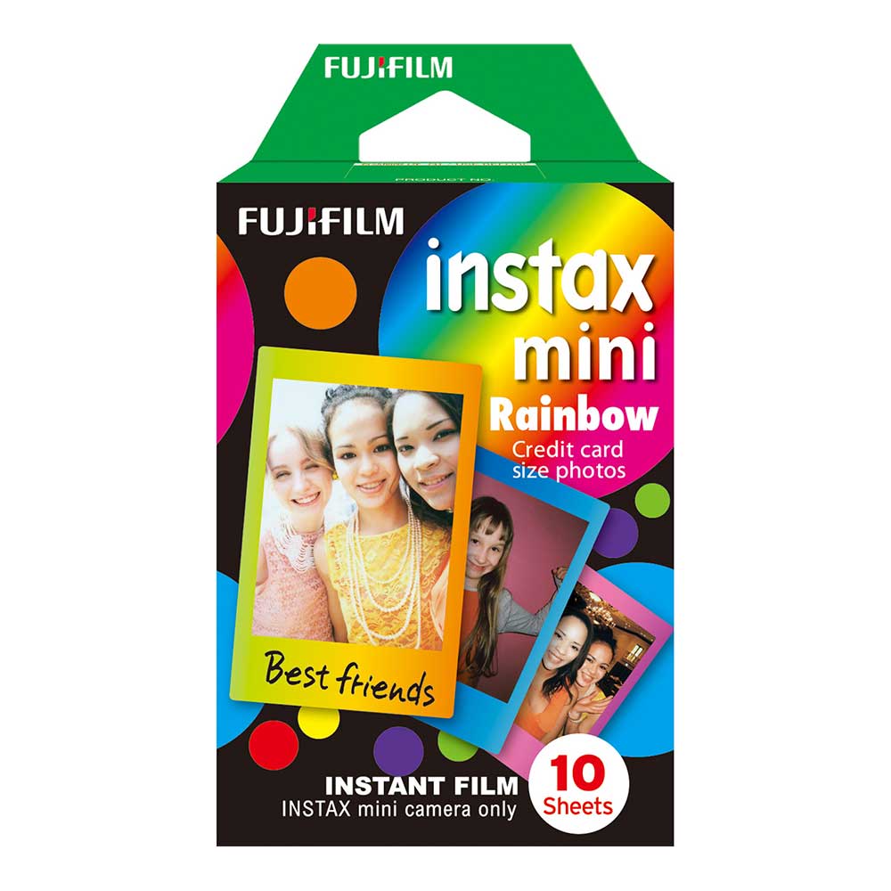 Fuji Instax Mini RAINBOW COLOURS Instant Film for Fujifilm Instax Mini Cameras - 10 Shot Pack