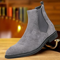 Men's Boots Formal Shoes Dress Shoes Walking Casual Daily Leather Comfortable Booties / Ankle Boots Loafer Gray Spring Fall Lightinthebox