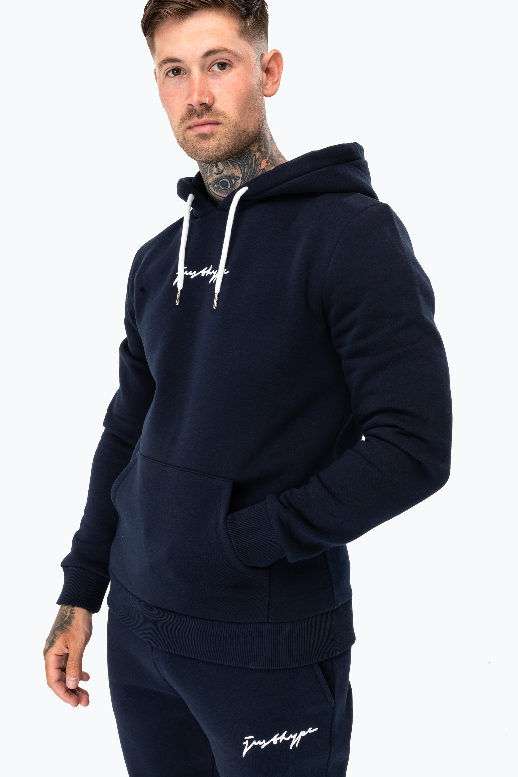Hype Navy Scribble Logo Men's Pullover Hoodie | Size Large