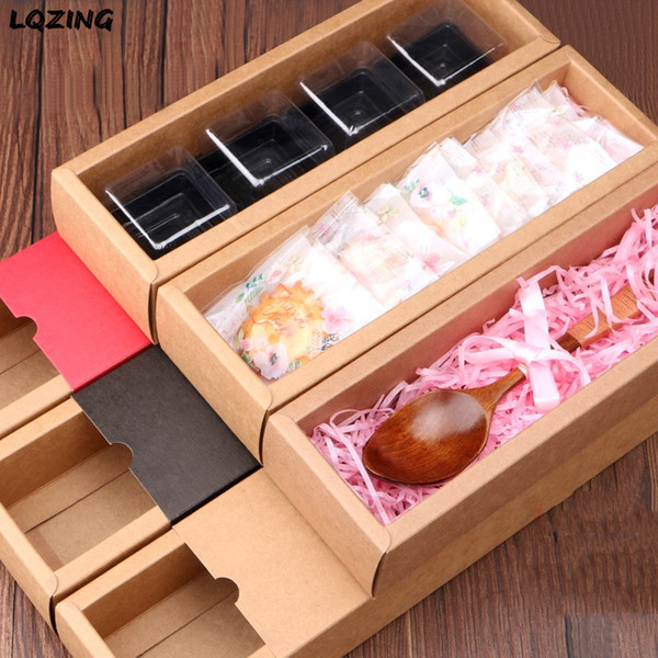 Craft Handmade Baking Accessories Biscuits Box Drawer Kraft Box Cookies Packaging Mooncake Chocolate Muffin Boxes 20pcs/lot