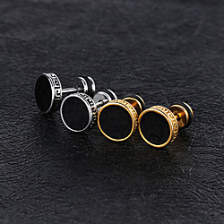 Men's Stud Earrings Magic Back Earring Vintage Style flat back Vintage Trendy Titanium Steel Platinum Plated Rose Gold Plated Earrings Jewelry Gold / Silver For Street 1 Pair Lightinthebox