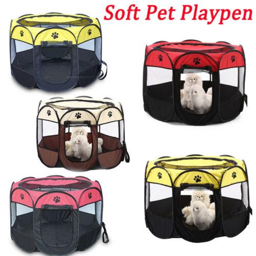 pet soft oxford waterproof playpen dog cat puppy play large round crate cage tent outdoor portable 2 size