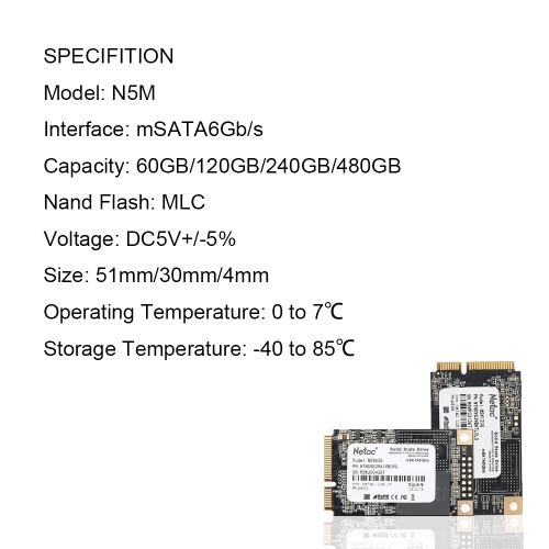 Netac N5M Solid State Drive SSD Hard Disk Drive HDD SATA 3.0 High Speed 2.5 Inch 4mm Thinness SSD