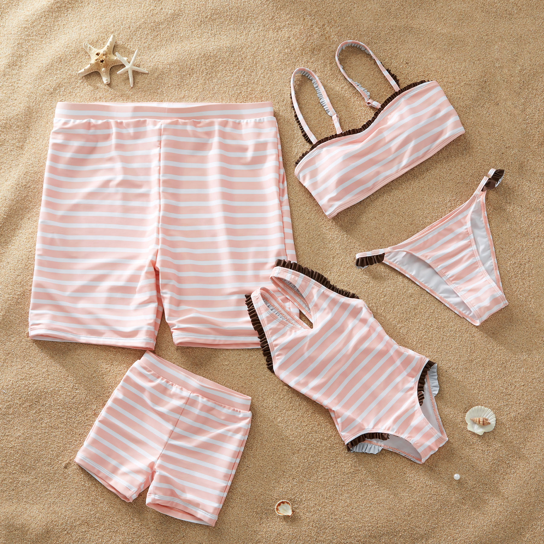 Strip 2-Piece Matching Swimsuit for Family