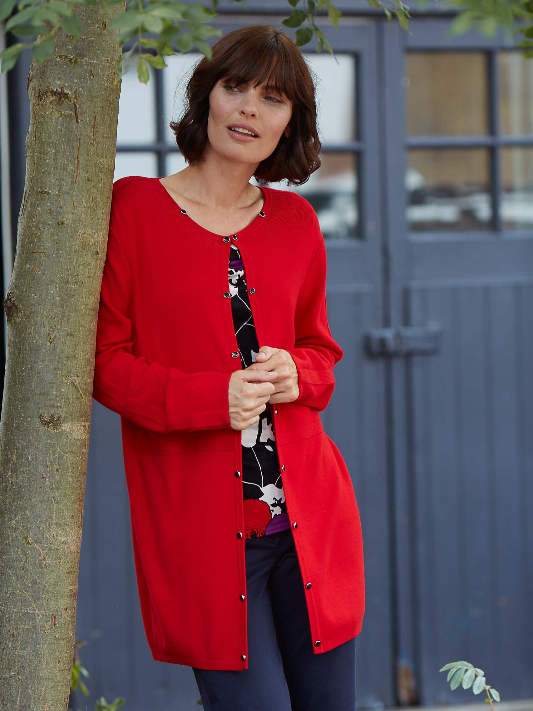Gerry Weber Red Edge To Edge Long Cardigan