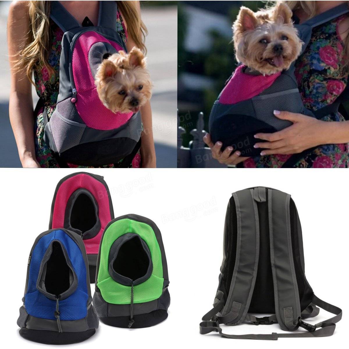 Dog Carrier Cat Puppy Mesh Pet Travel Bag Backpack Double Portable Shoulder Bag