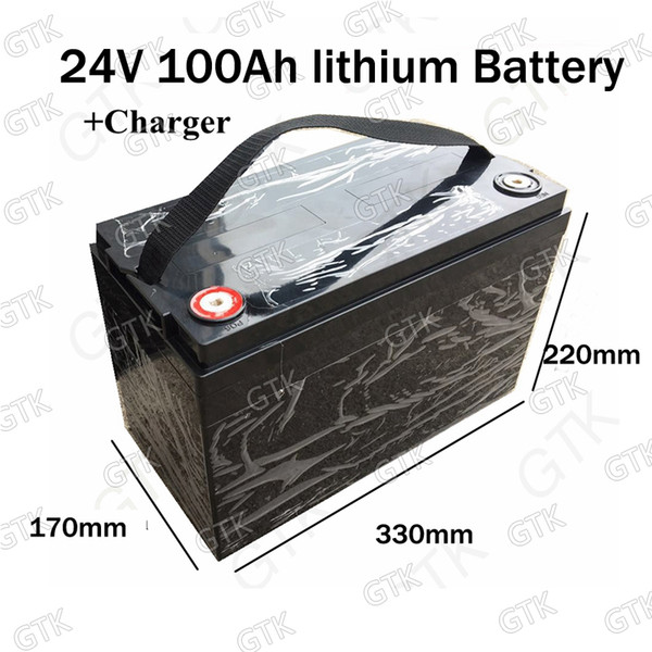 waterproof 24v 100ah lithium ion battery li ion bms for pvoltaic storage solar fishing lamp inverter household + 10a charger