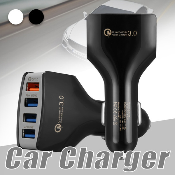 QC3.0 Car Charger Adapter 4USB Ports Fast Charging 5V7A Power Adapter Vehicle Portable Charging Ports for Samsung Huawei Universal Cellphone