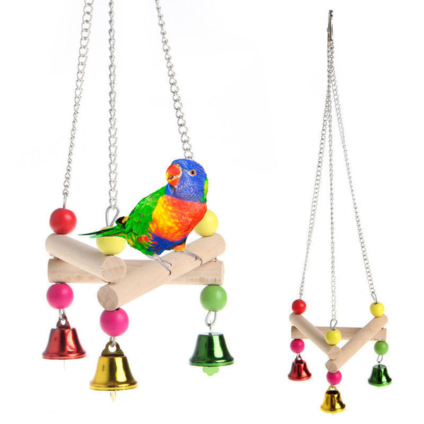 parrot swing triangle stand frame climb the ladder to climb ladder bird toys gnaw toys colour raw wood standing stick