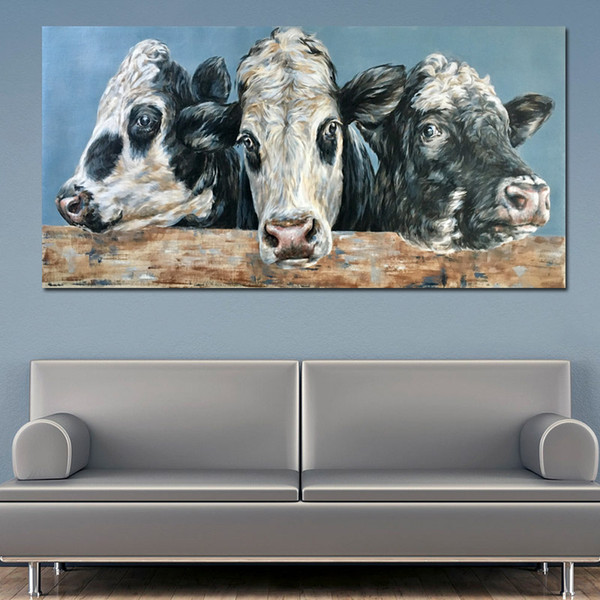 abstract art colorful cow wall art painting modern decorative large pictures for living room home decor 191005
