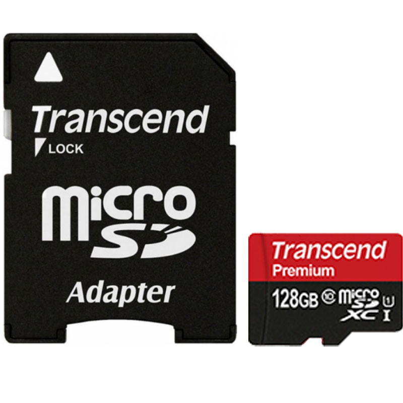Transcend 128GB Premium Micro SD Card (SDXC) UHS-I U1 - 90MB/s