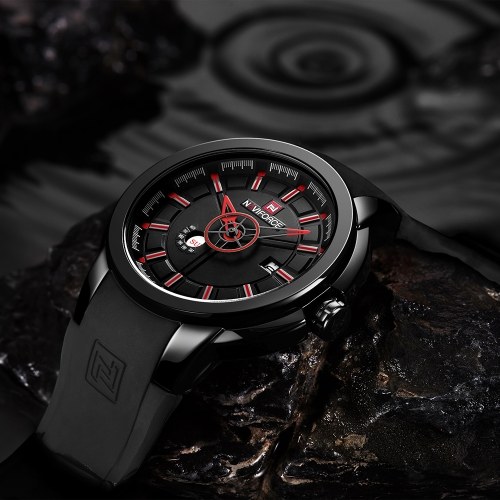 NAVIFORCE NF9107 Luxury Brand Watch Quartz Wrist Watch Male Silicone Band Watch Fashion Sport Watch