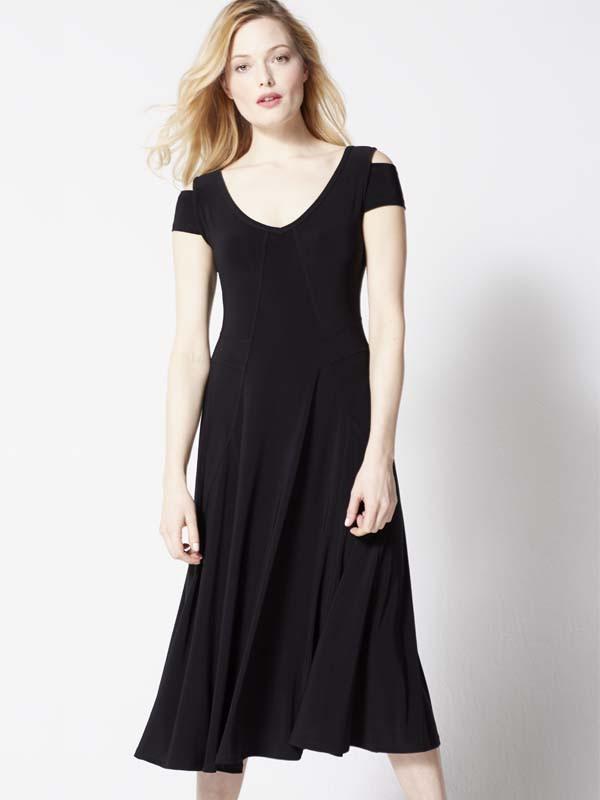 Joseph Ribkoff Black Fit And Flare Jersey Dress